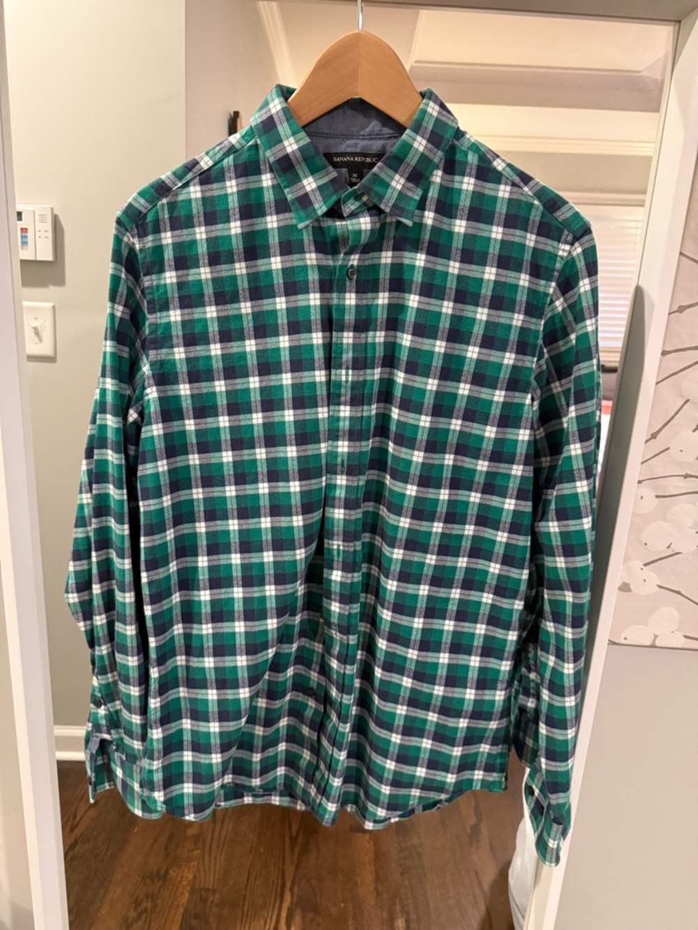 Banana republic Green Plaid Button-Up Shirt